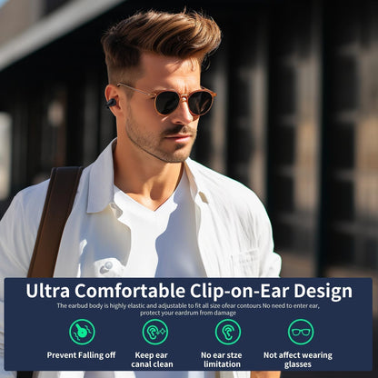 Wireless Ear Clip Bone Conduction Headphones