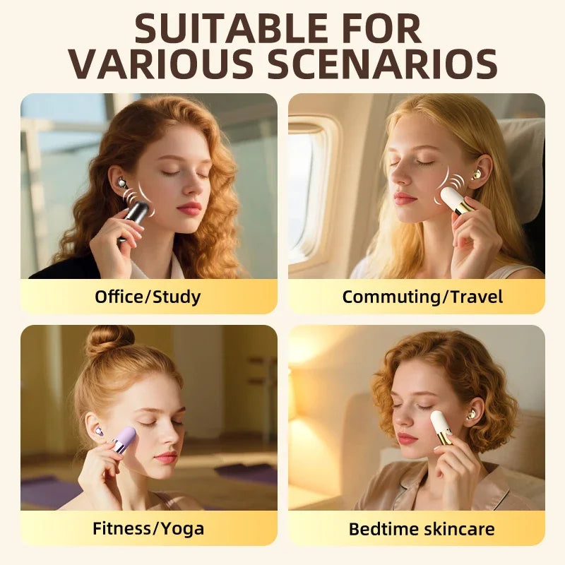 Wireless Bluetooth Earphones With Facial Vibration Massage