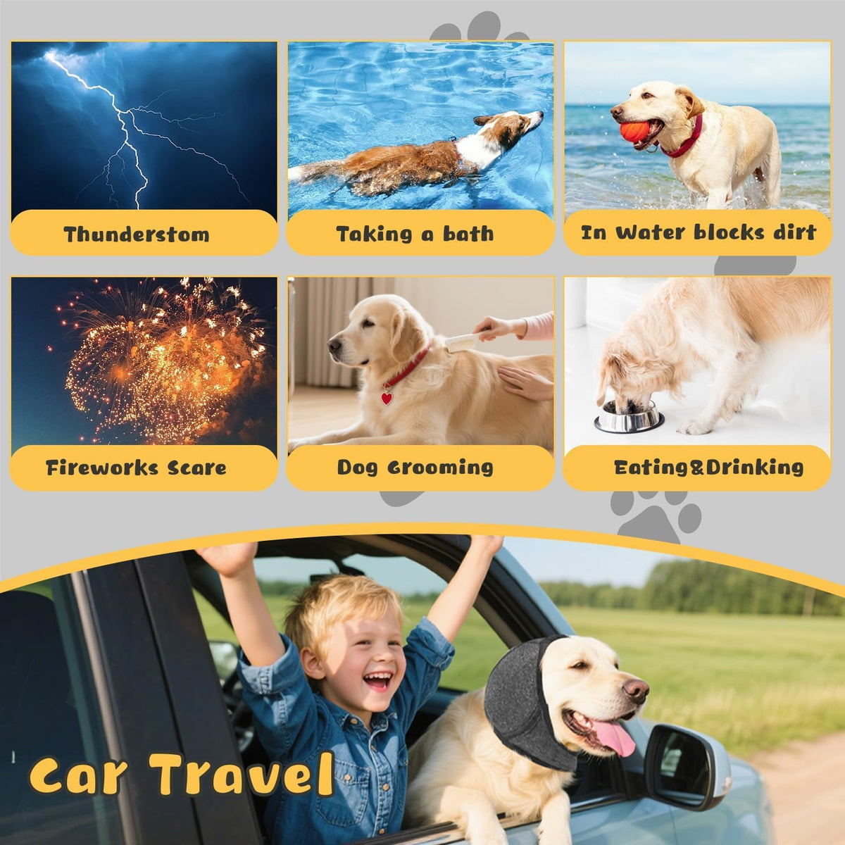 Dog Calming Noise-Canceling & Anxiety Relief Head Wrap
