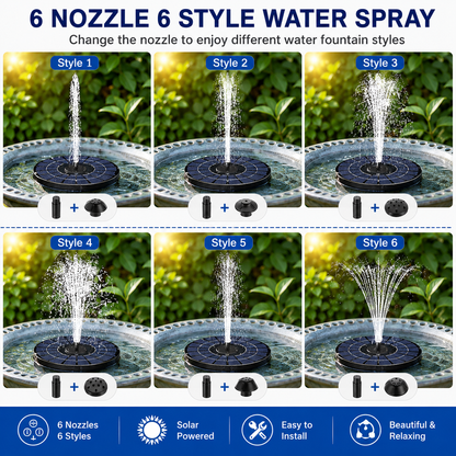 Portable Solar Pool Rotating Fountain With Light (7 colours)