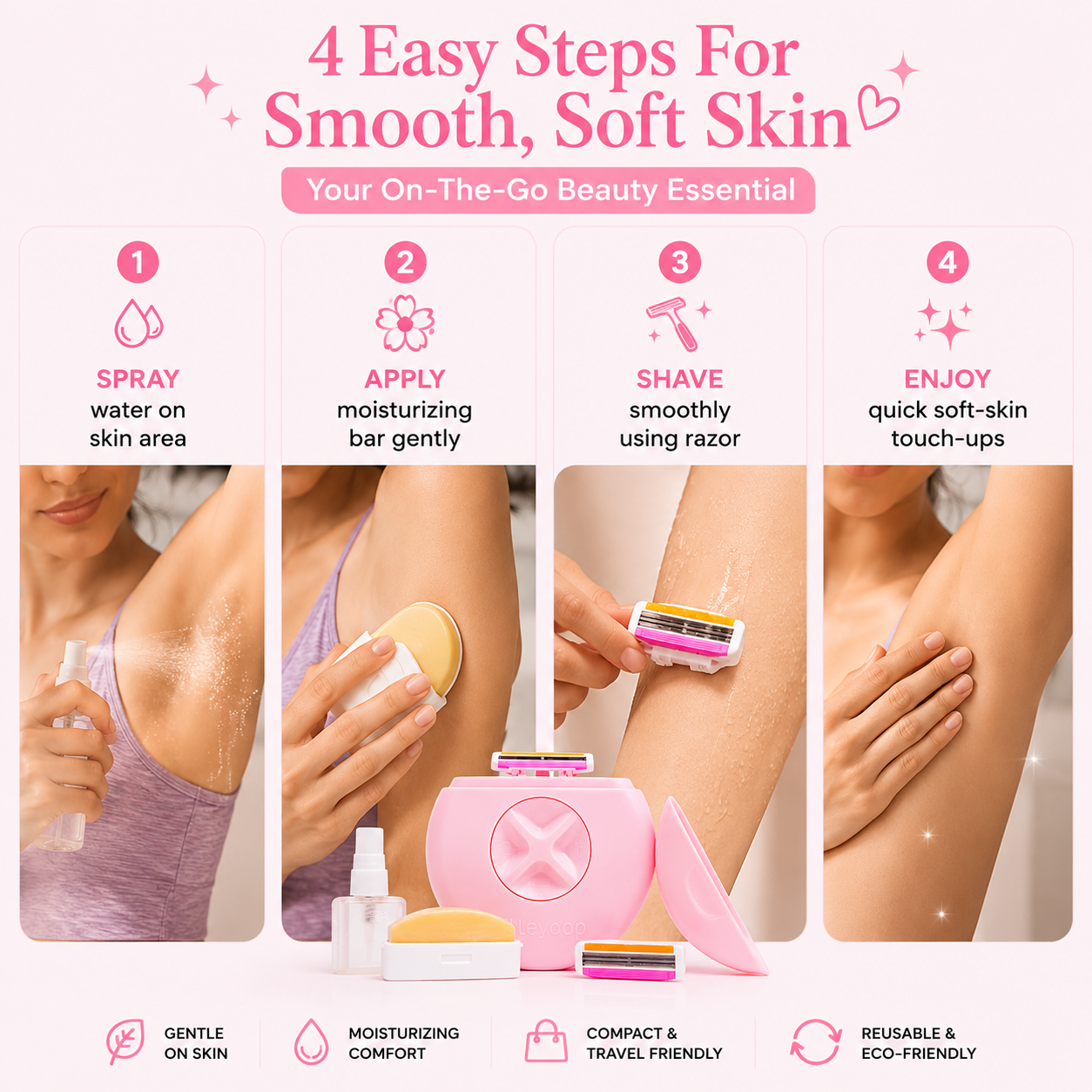 3-in-1 Women's Travel Hair Removal Device