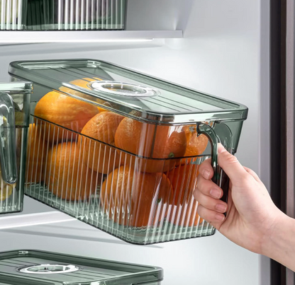 Clear Fridge Storage Box With Drain Tray