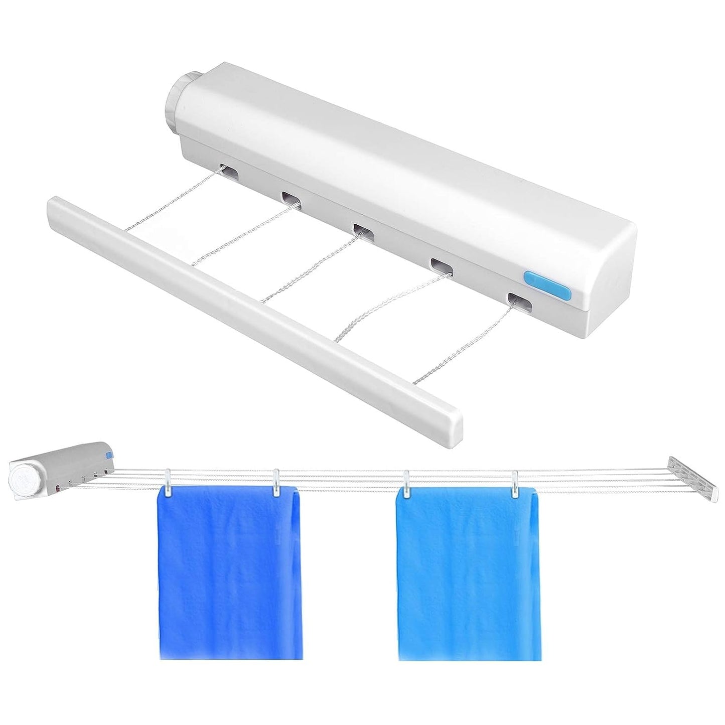 5 Line Retractable Wall Mounted Cloths Drying Rack