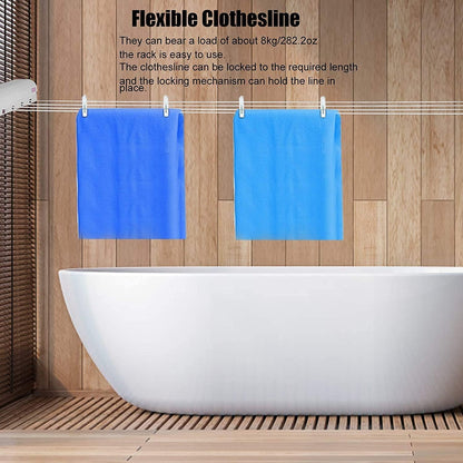 5 Line Retractable Wall Mounted Cloths Drying Rack