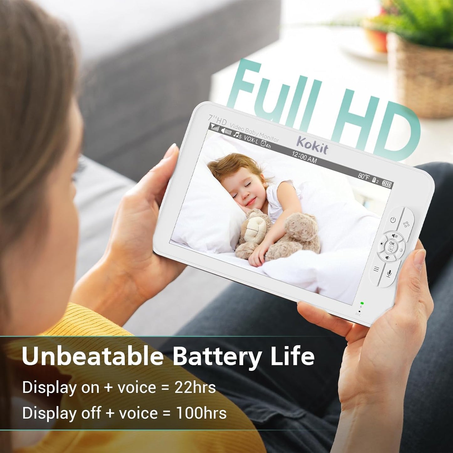 Baby Monitor Camera With 355-Degree Pan Tilt & Voice Activation