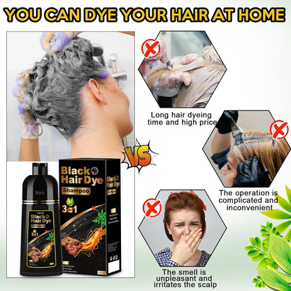 3- IN 1 Instant Black Herbal Hair Dye Shampoo (100 ml)