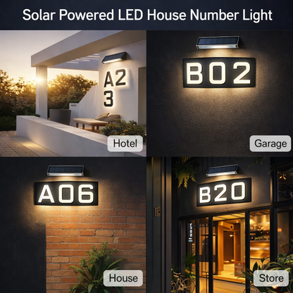 Solar Powered LED Waterproof Number Light (Pack Of 3)