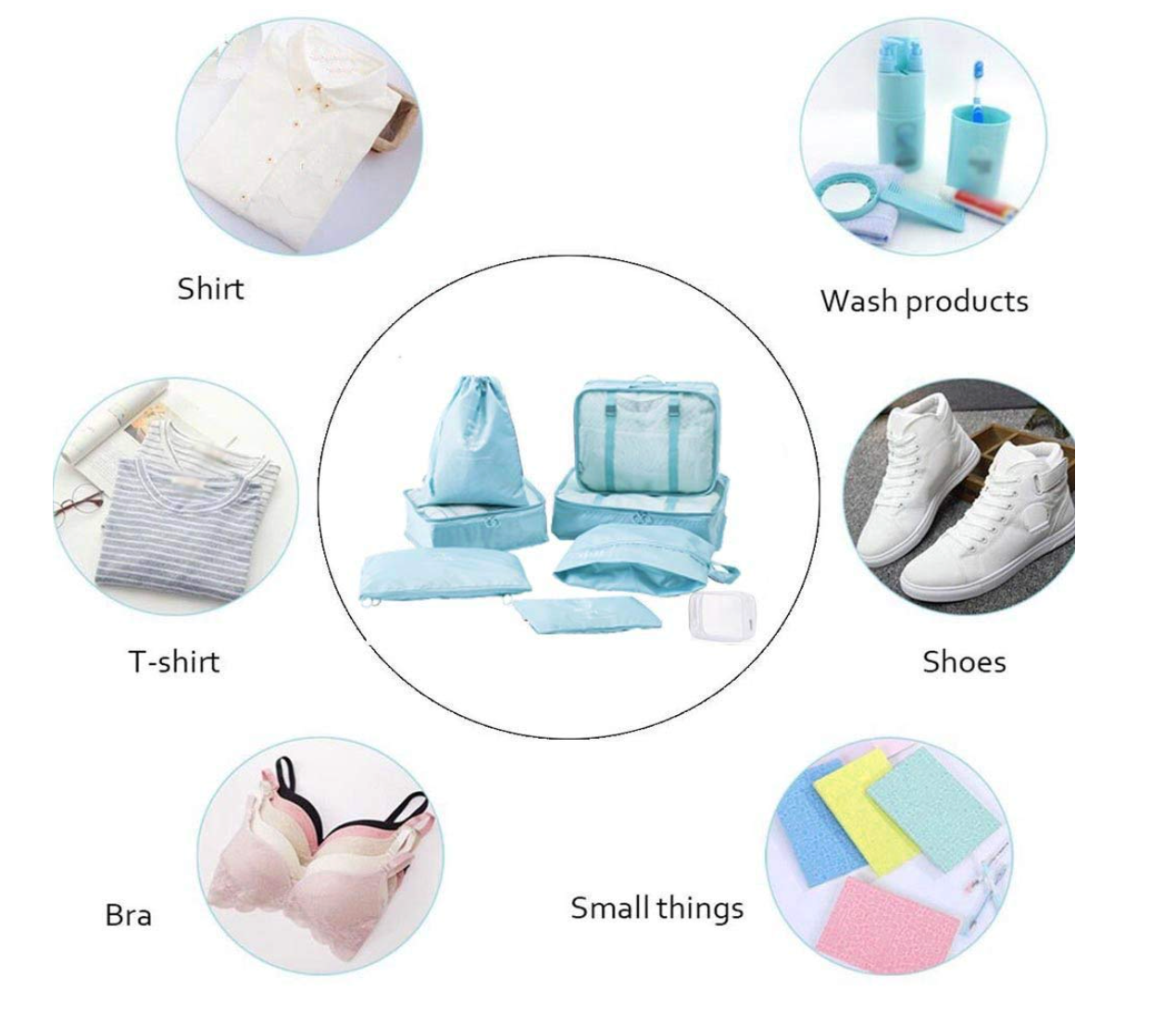 7 Pcs Travel Organizer Set
