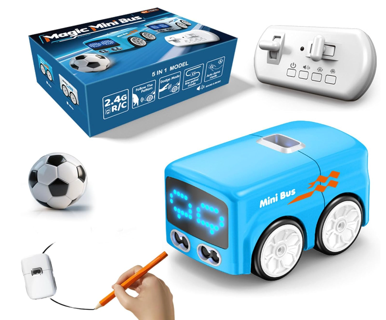 Smart Sensing Line-Tracking Desktop Bus Toy
