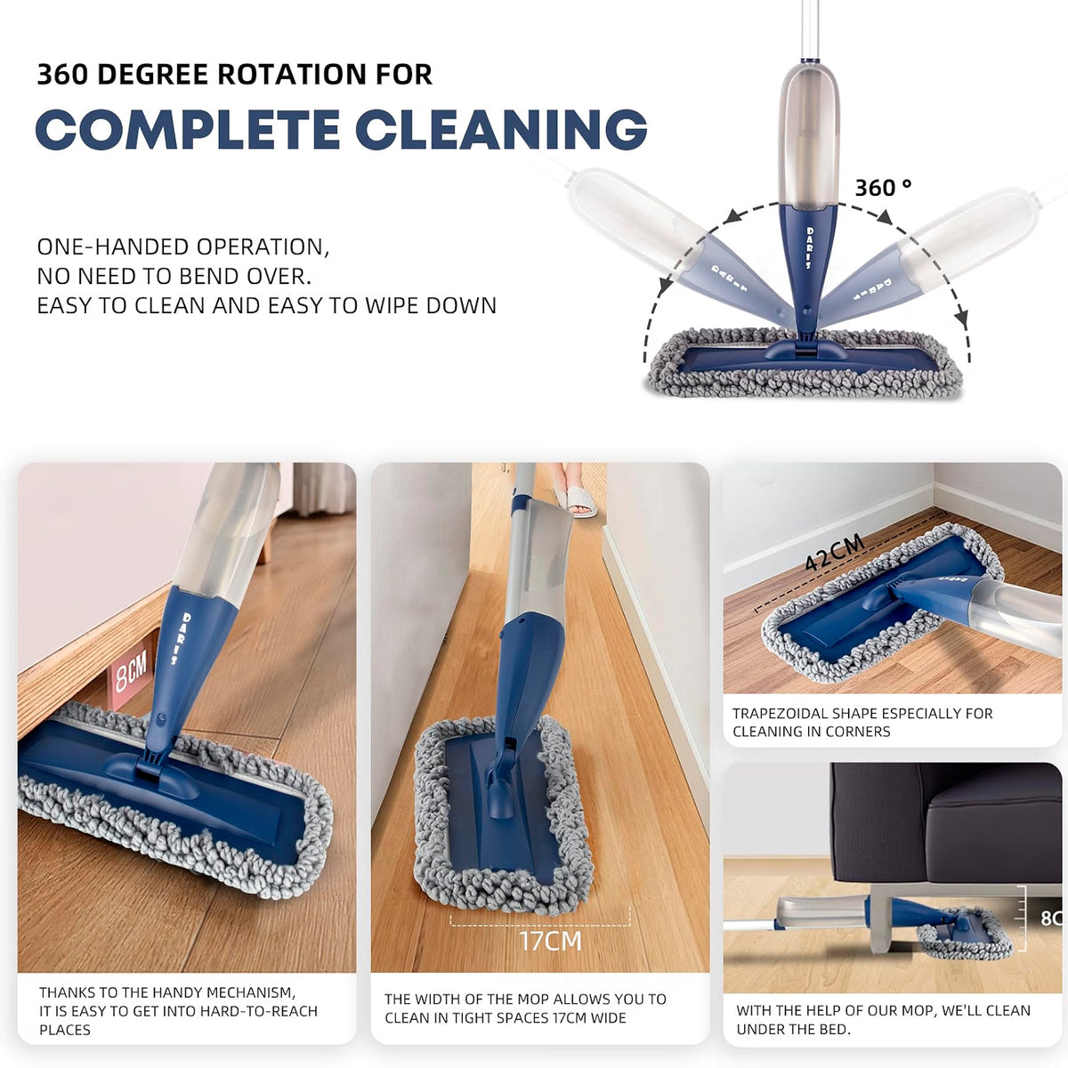 Manual Spray Mop With Refillable Water Tank