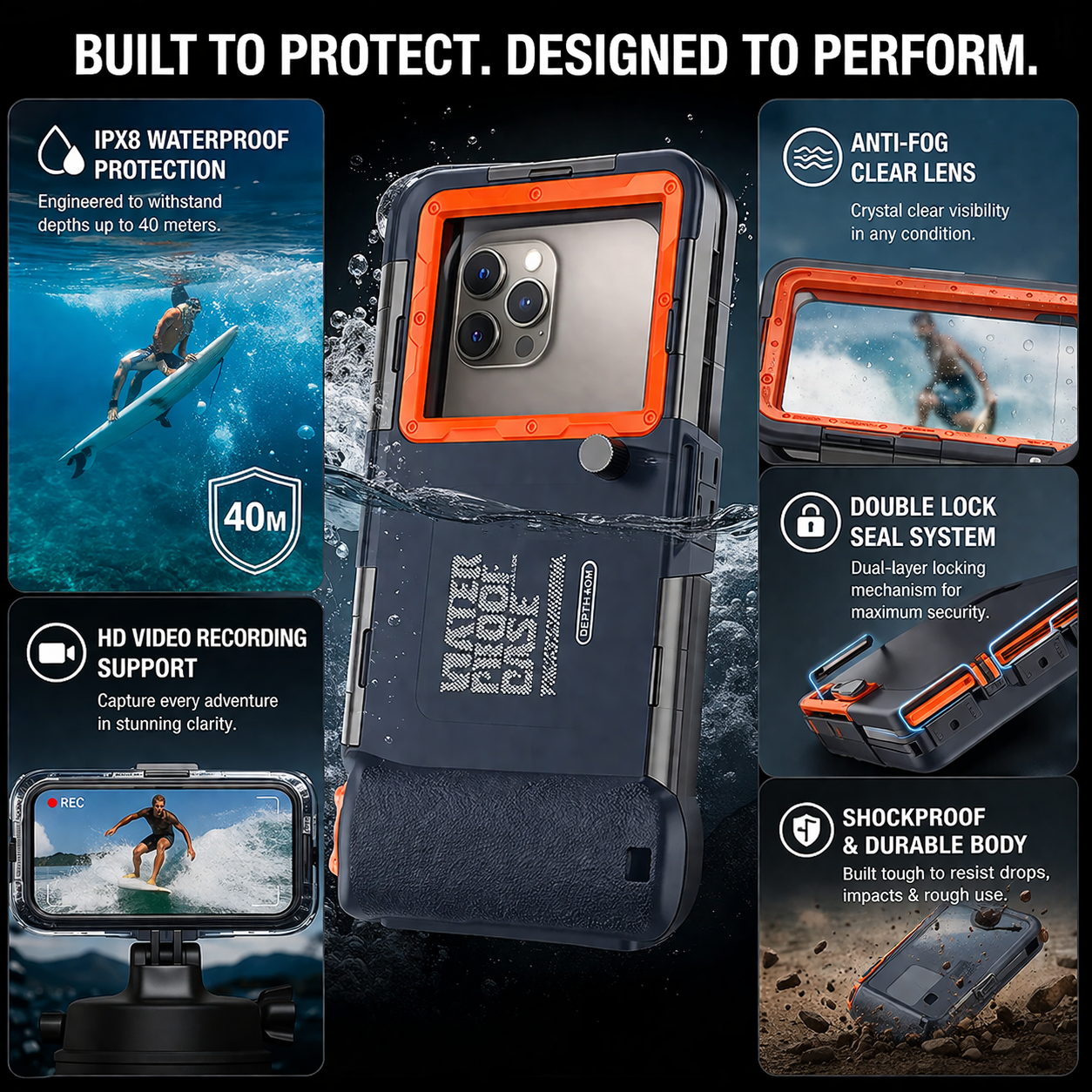 Universal Waterproof Mobile Case for Diving & Swimming