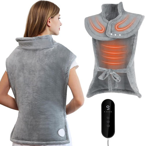 Electric Heating Pad for Neck, Shoulder & Back Pain with Temperature Control
