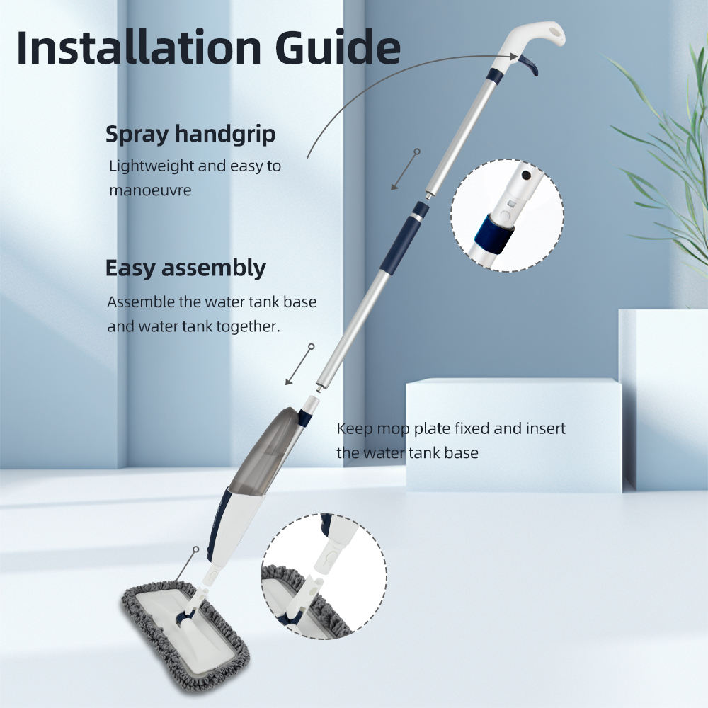 Manual Spray Mop With Refillable Water Tank