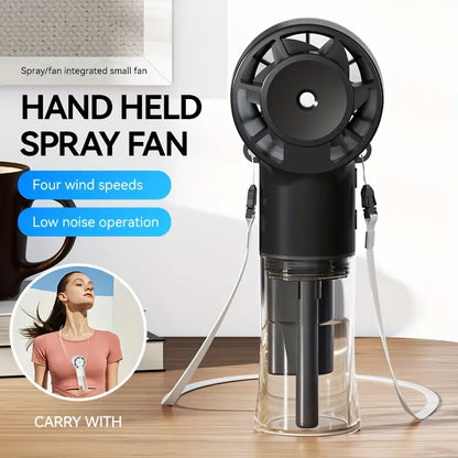Misting Handheld Fan With Neck-String