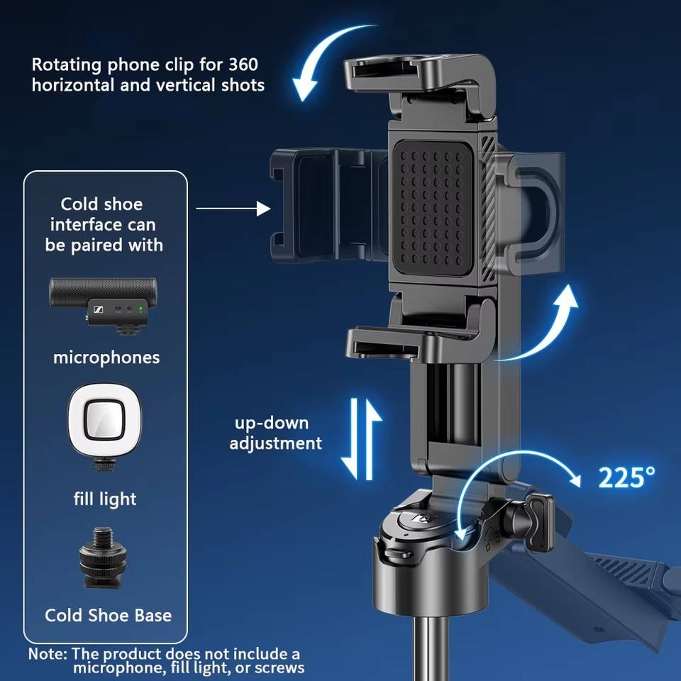 360° Foldable Selfie Stick Tripod with Bluetooth Remote