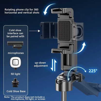 360° Foldable Selfie Stick Tripod with Bluetooth Remote