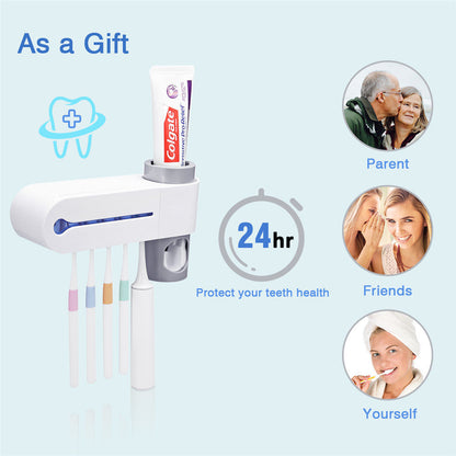 UV Toothbrush Holder With Toothpaste Dispenser