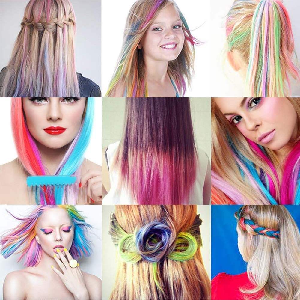 Washable 6 Colours Hair Chalk Comb Kit