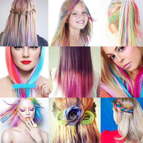 Washable 6 Colours Hair Chalk Comb Kit