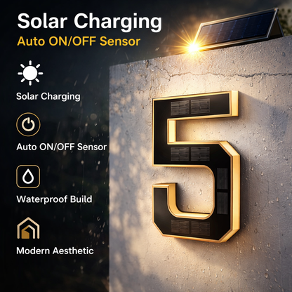 Solar Powered LED Waterproof Number Light (Pack Of 3)