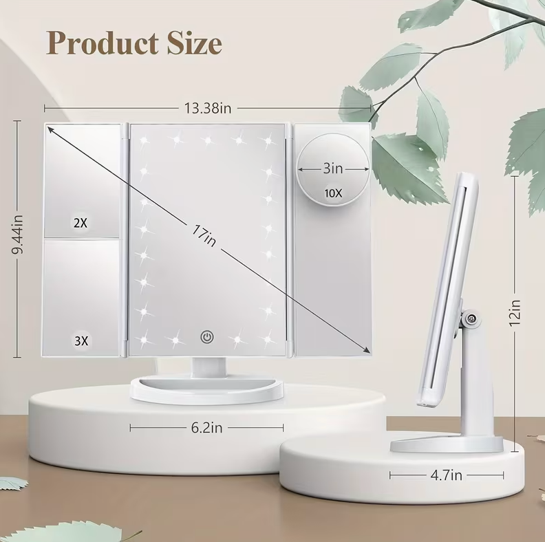 Makeup Mirror With Magnifying Panels