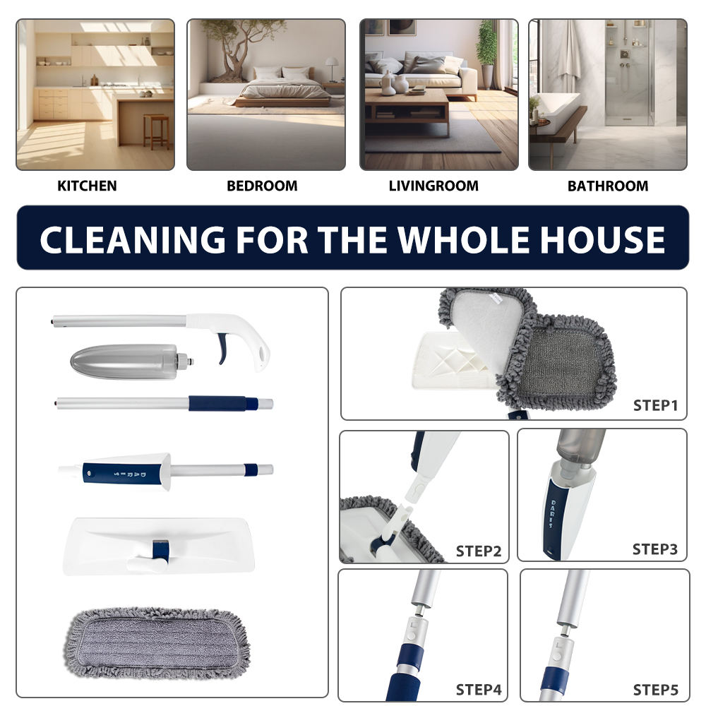 Manual Spray Mop With Refillable Water Tank