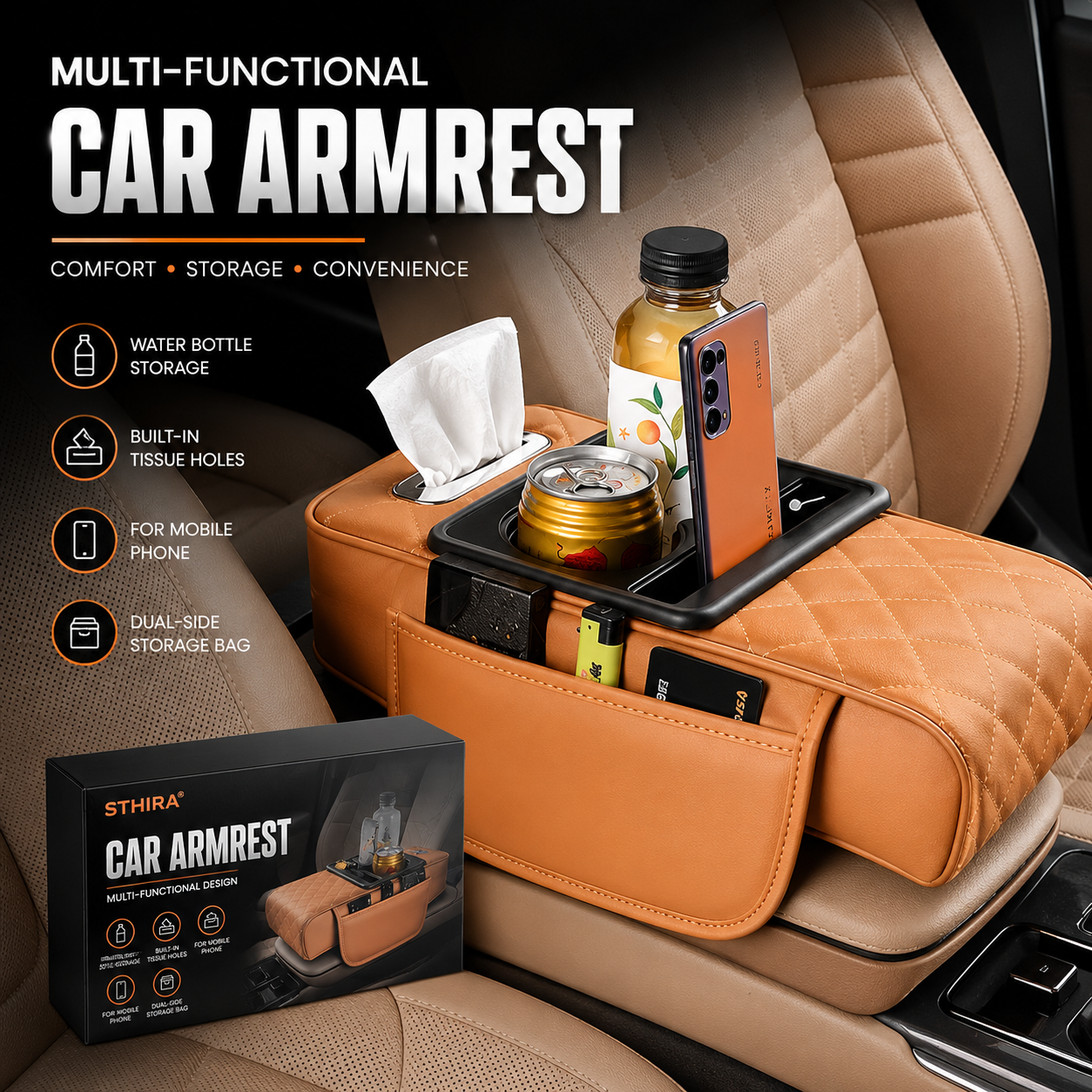 Multifunctional Car Armrest Box Pad