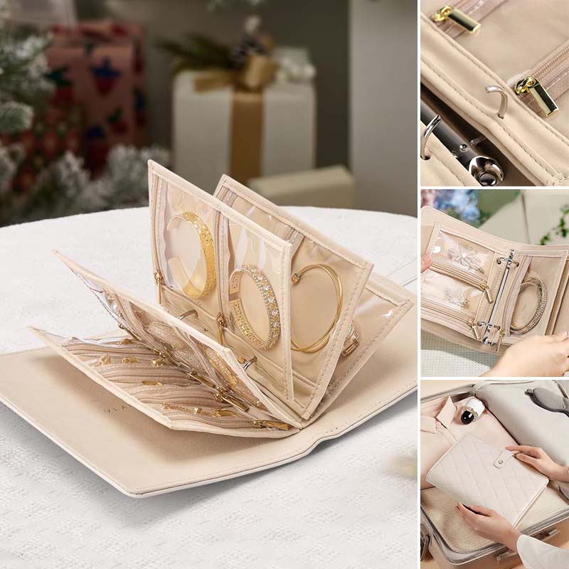 Luxury Leather Portable Jewellery Storage Book