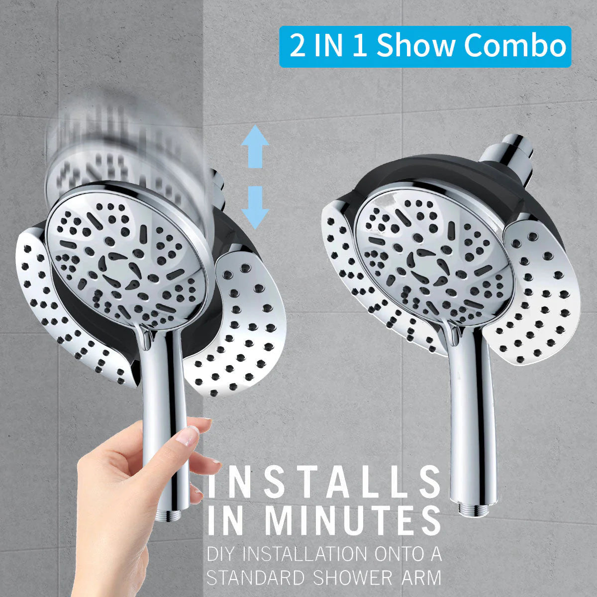 2 In 1 Magnetic & Rotatable Shower Head