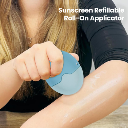 Refillable Roll-On Applicator Bottle for Sunscreen & Lotions