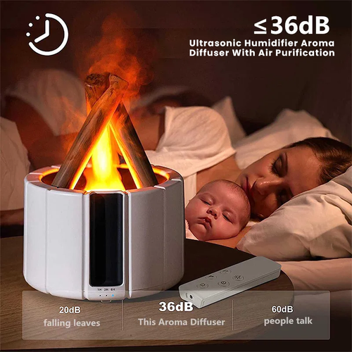3D Bonfire Aroma Diffuser RemoteControl - Air Purification