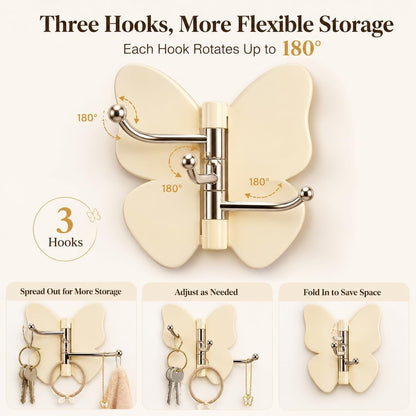 Rotating Butterfly Triple Hook (Pack of 5)