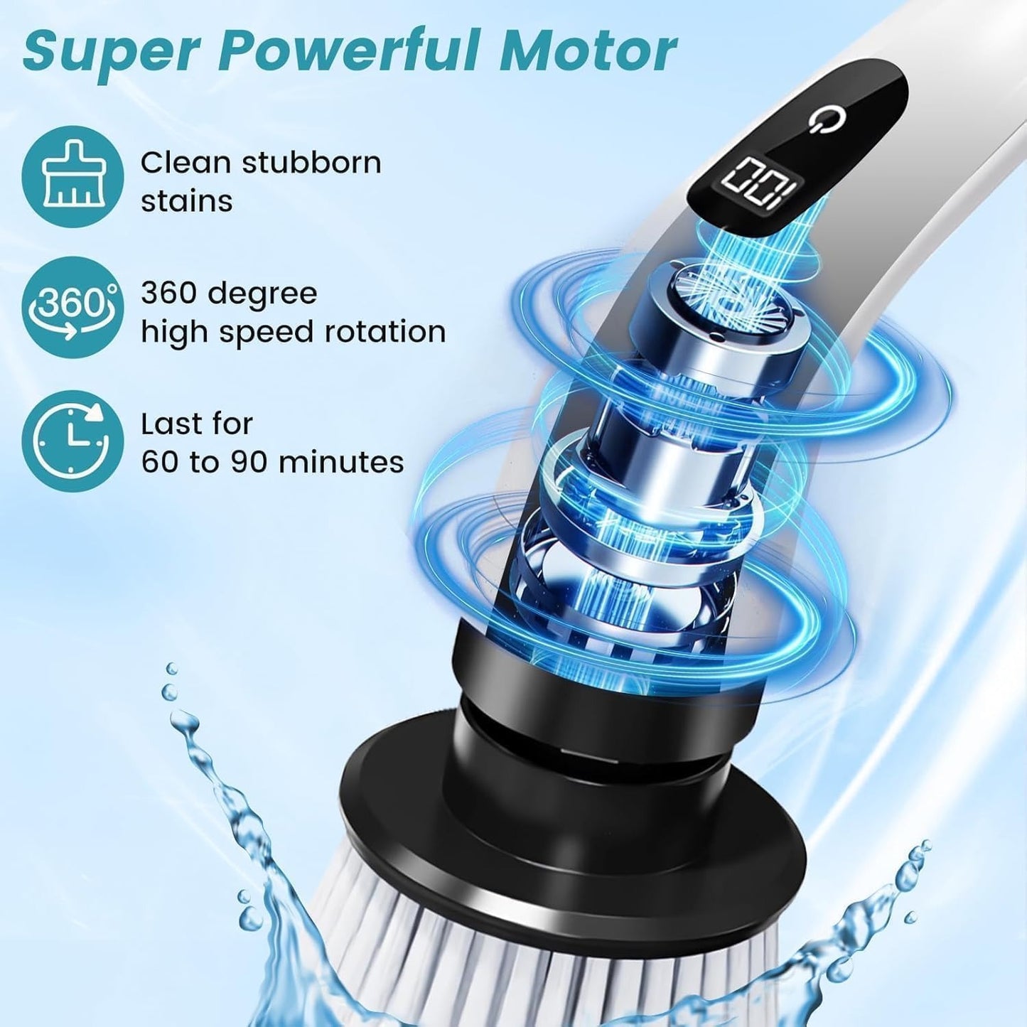 Cordless 9-in-1 Electric Spin Scrubber