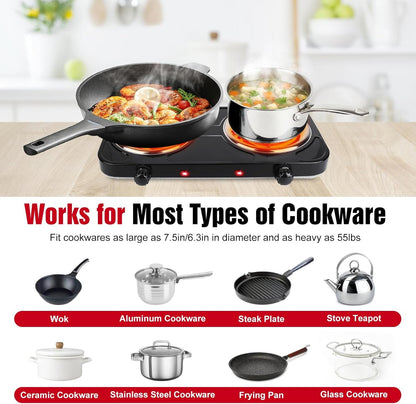 Portable Electric Double Burner