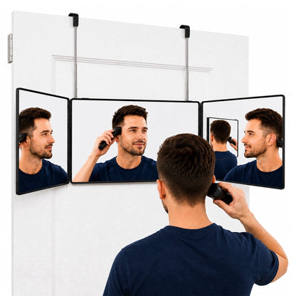 Trifold Adjustable Hanging Mirror With LED Light