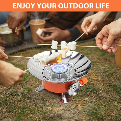 Portable Camping Gas Stove with Windshield