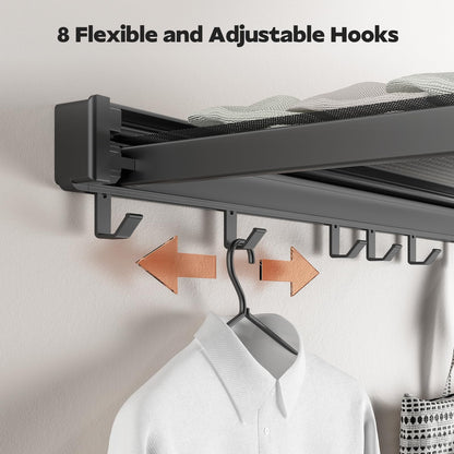 Wall-Mounted Retractable Laundry Rack