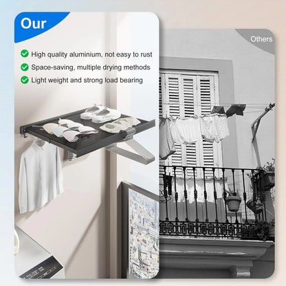Wall-Mounted Retractable Laundry Rack