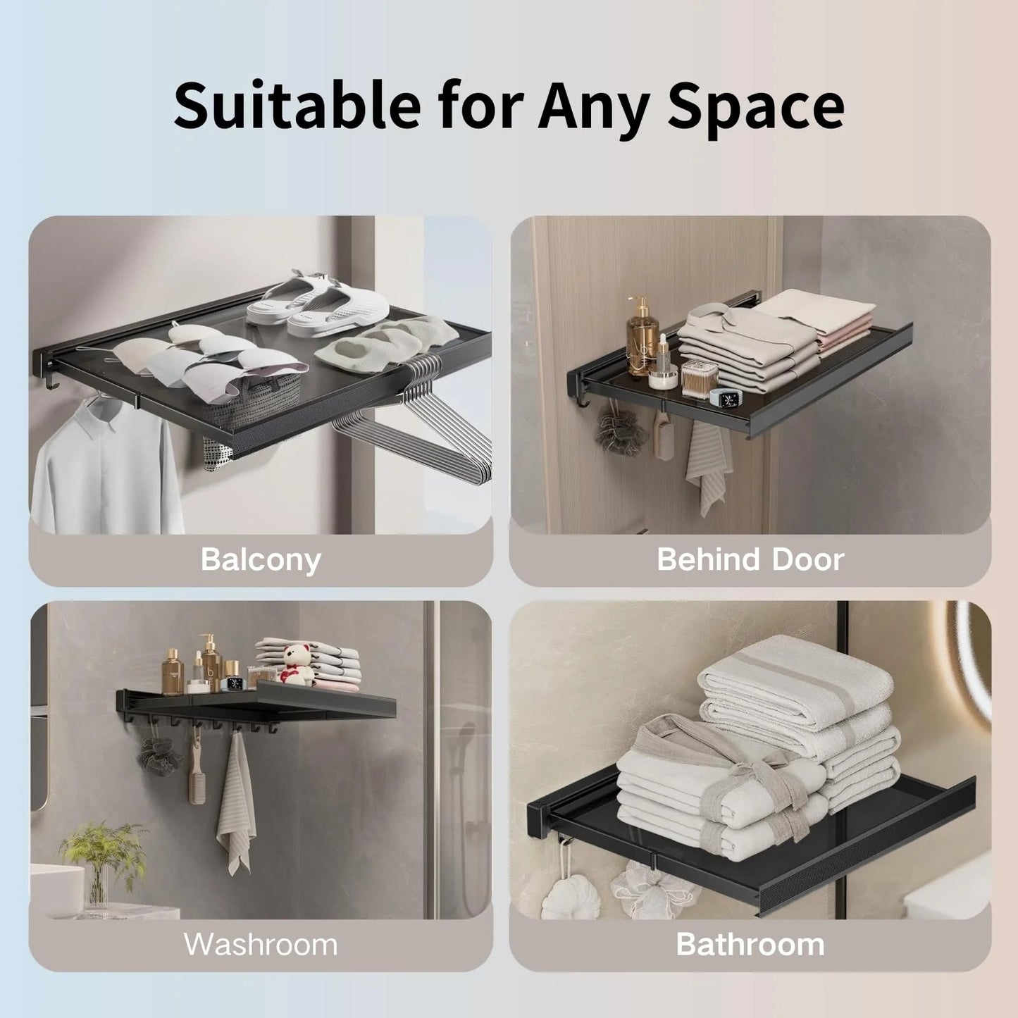 Wall-Mounted Retractable Laundry Rack