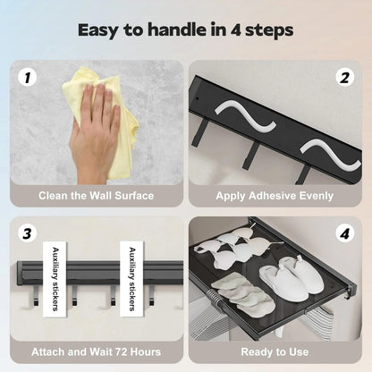 Wall-Mounted Retractable Laundry Rack