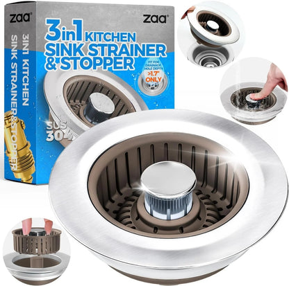 3 in 1 Kitchen Sink Drain Strainer