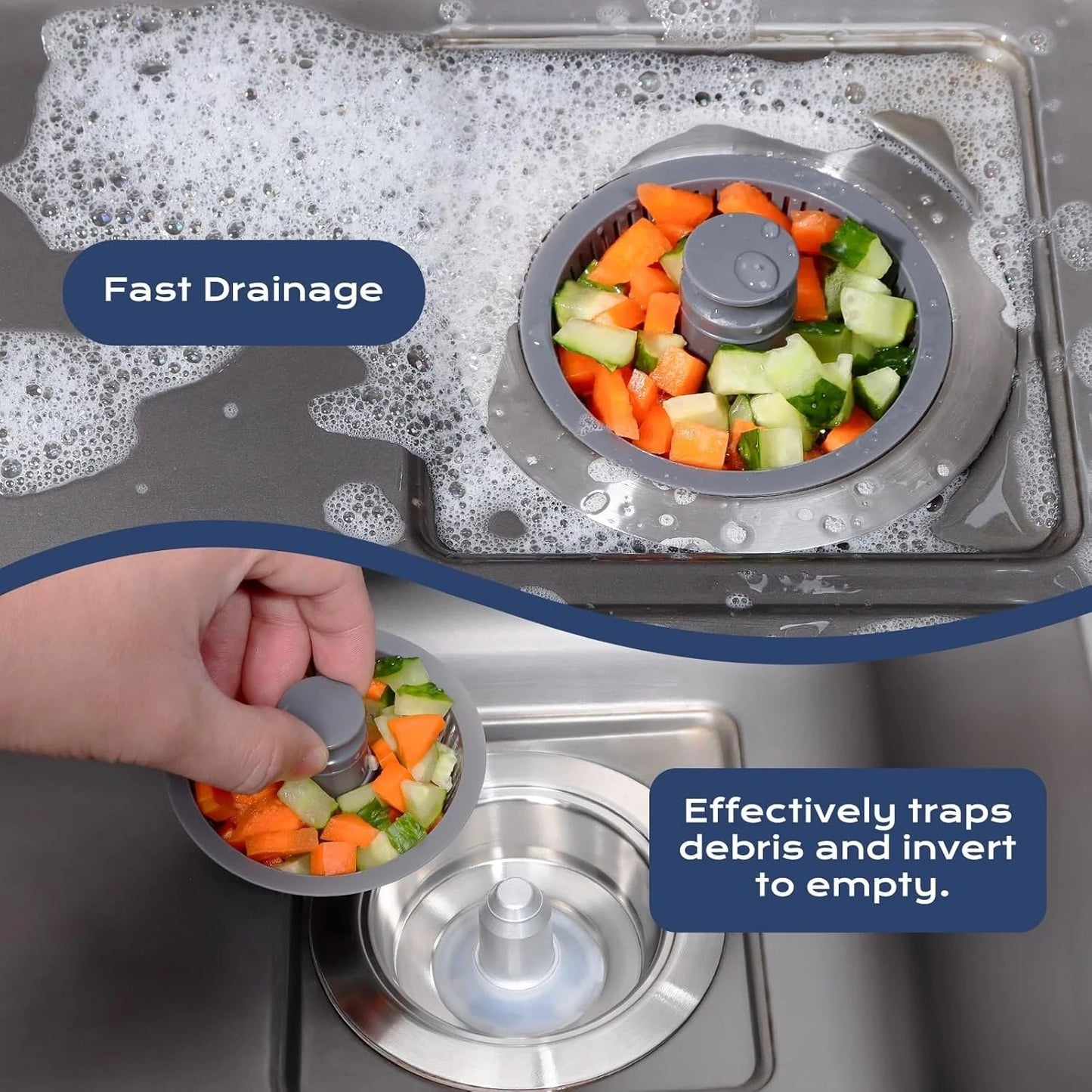 3 in 1 Kitchen Sink Drain Strainer