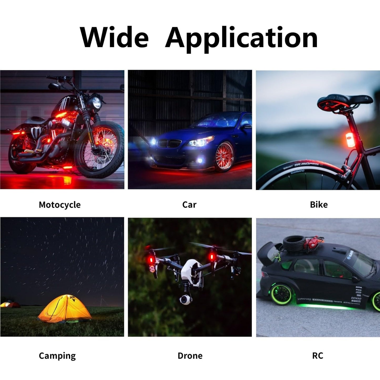Wireless LED Remote Control Lights for Bike & Car