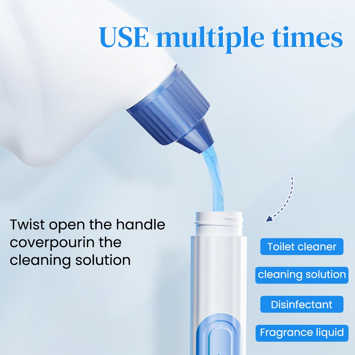 Silicone Toilet Brush with Suction Cup Holder