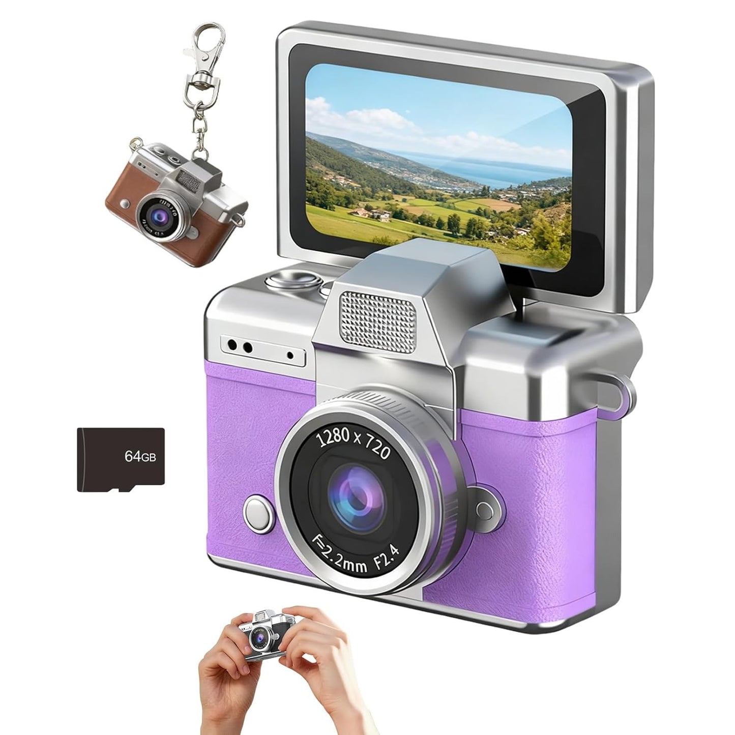 Mini Retro Thumb Camera With Flip Screen
