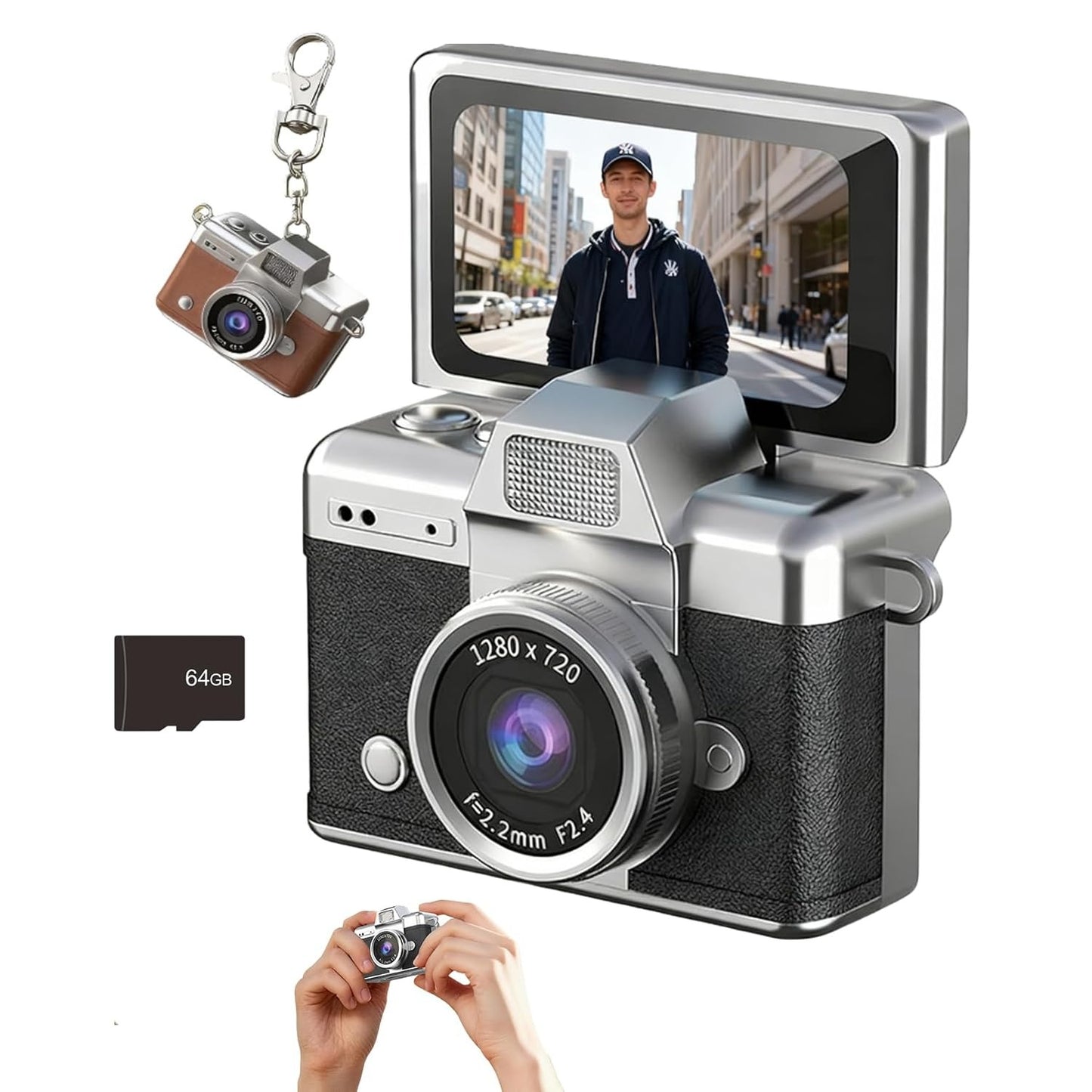 Mini Retro Thumb Camera With Flip Screen