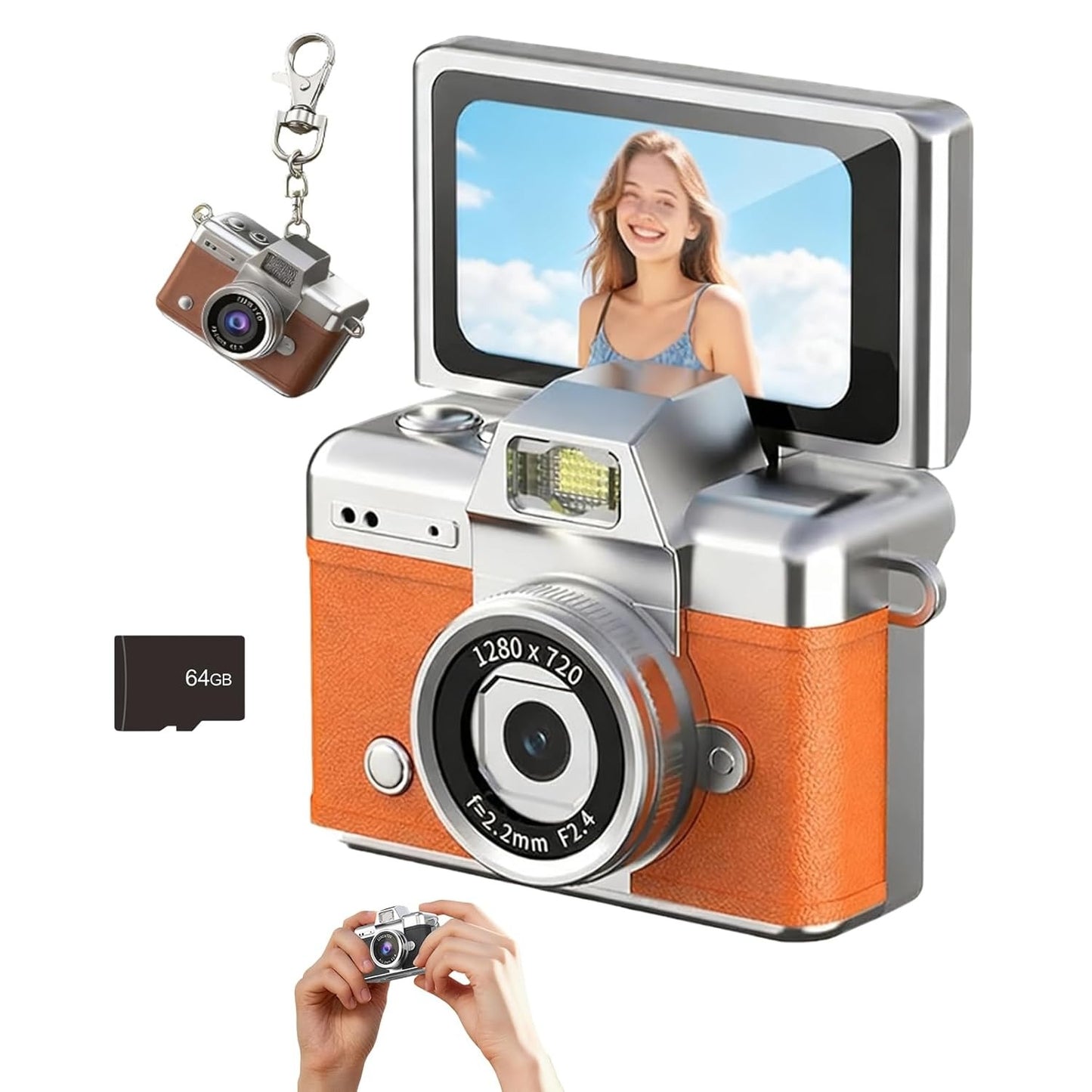 Mini Retro Thumb Camera With Flip Screen