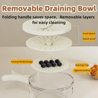 Fruit And Vegetable Drain Basket With Lid