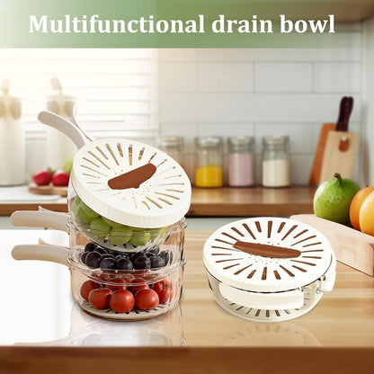 Fruit And Vegetable Drain Basket With Lid