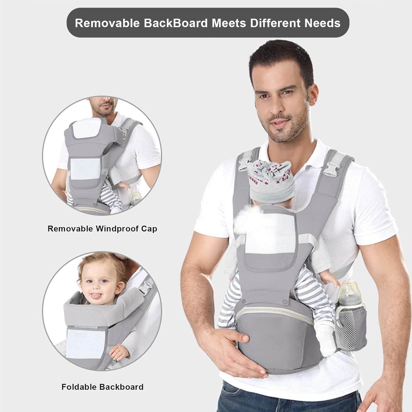 3-in-1 Baby Sling Carrier With Hip Cushion